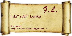 Főző Lenke névjegykártya